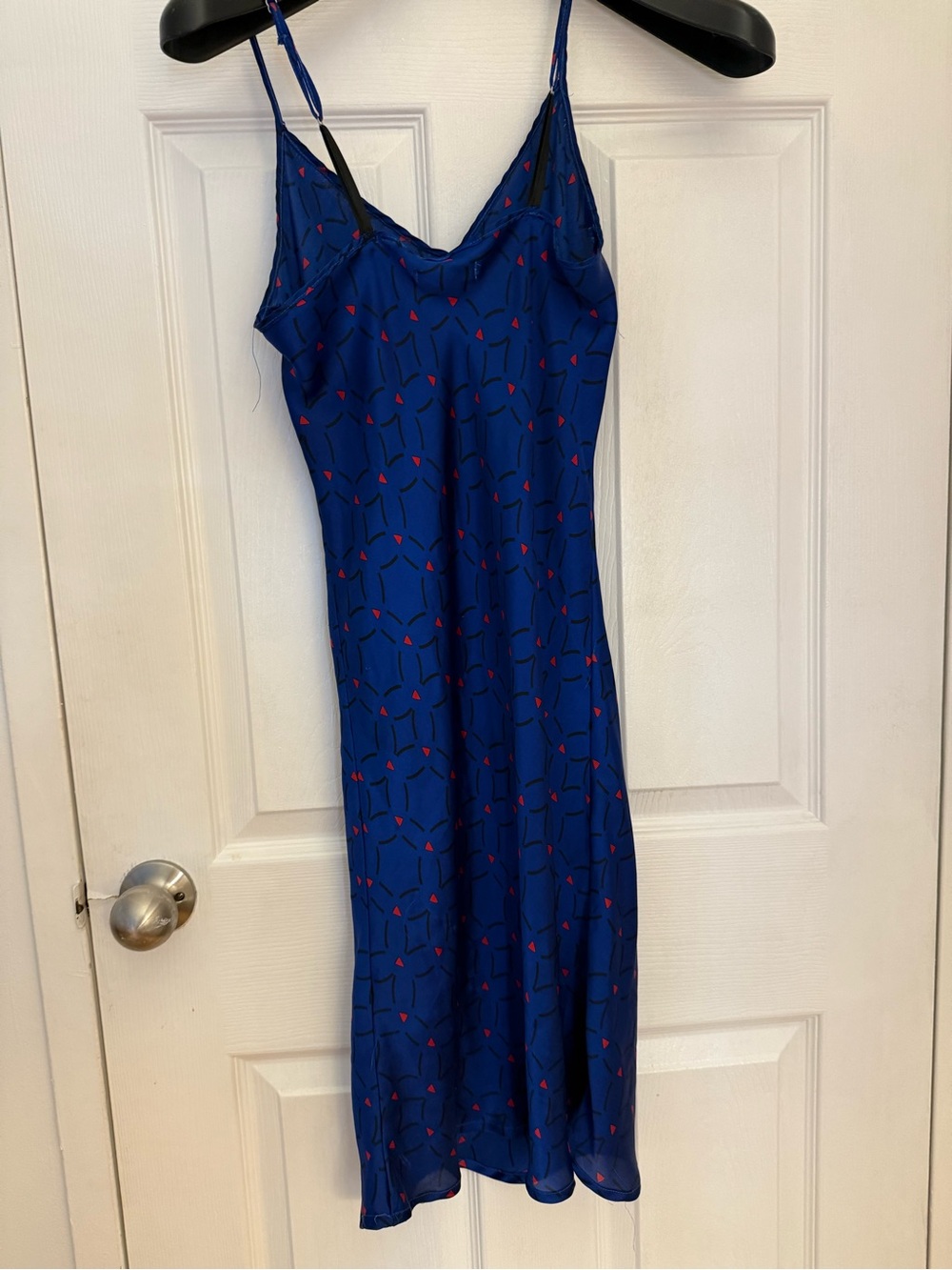 Comfort & Co. Geometric Midi Dress in Blue & Red Size Medium